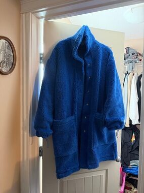 Calvin Klein Oversized Blue Teddy Jacket new